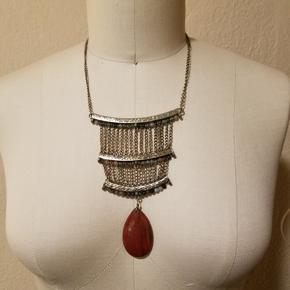 Barse- Genuine Red Jasper and multi-colored Agate beaded bronze necklace♡ - Picture 7 of 7